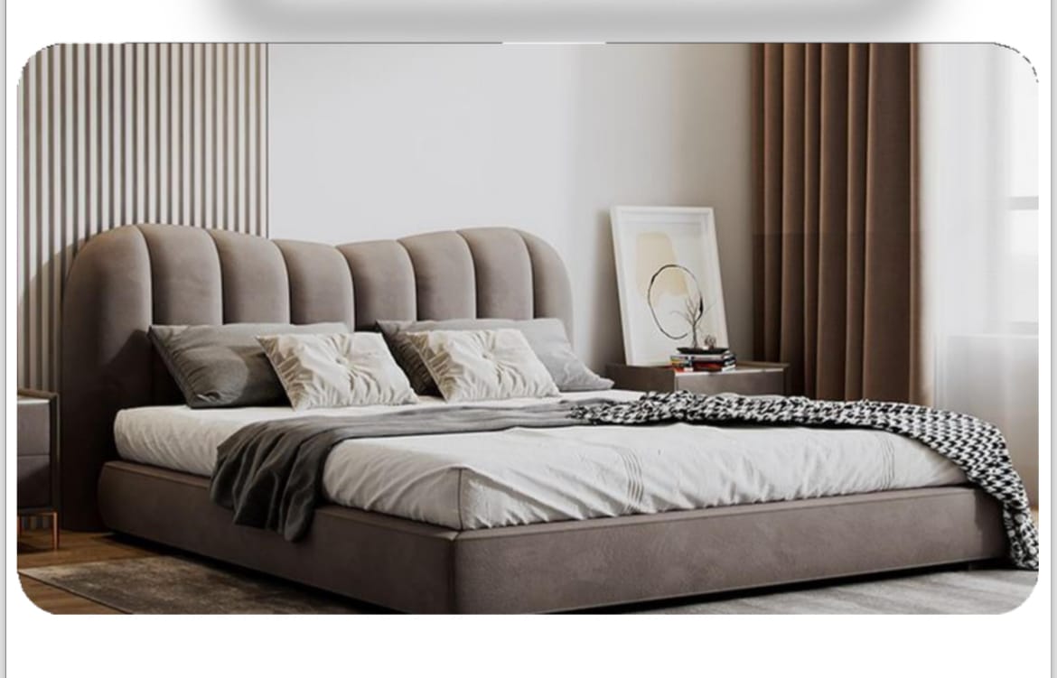 Contemporary Bedroom with Fluted Panels